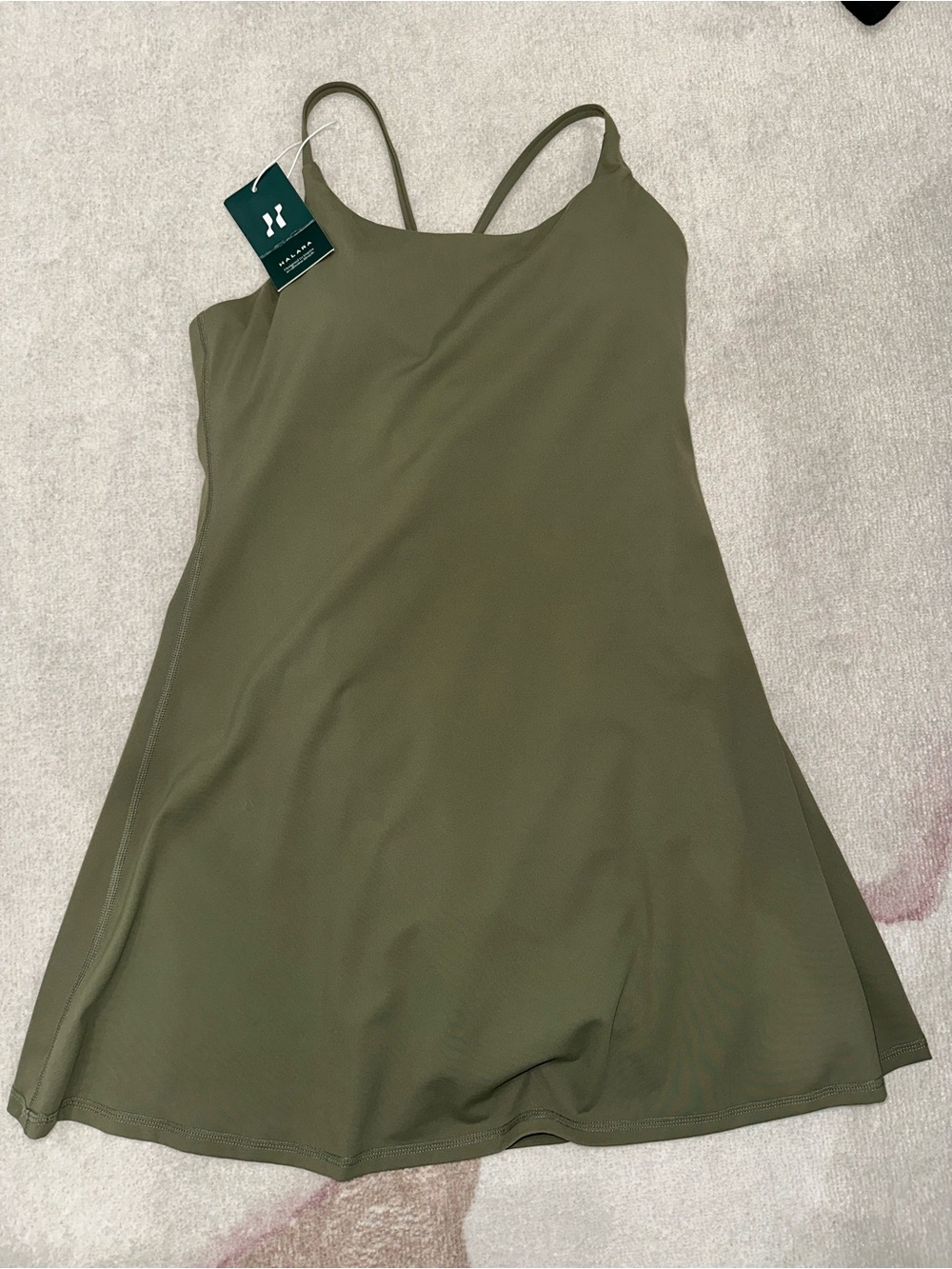 HALARA Olive Green Strappy Dress